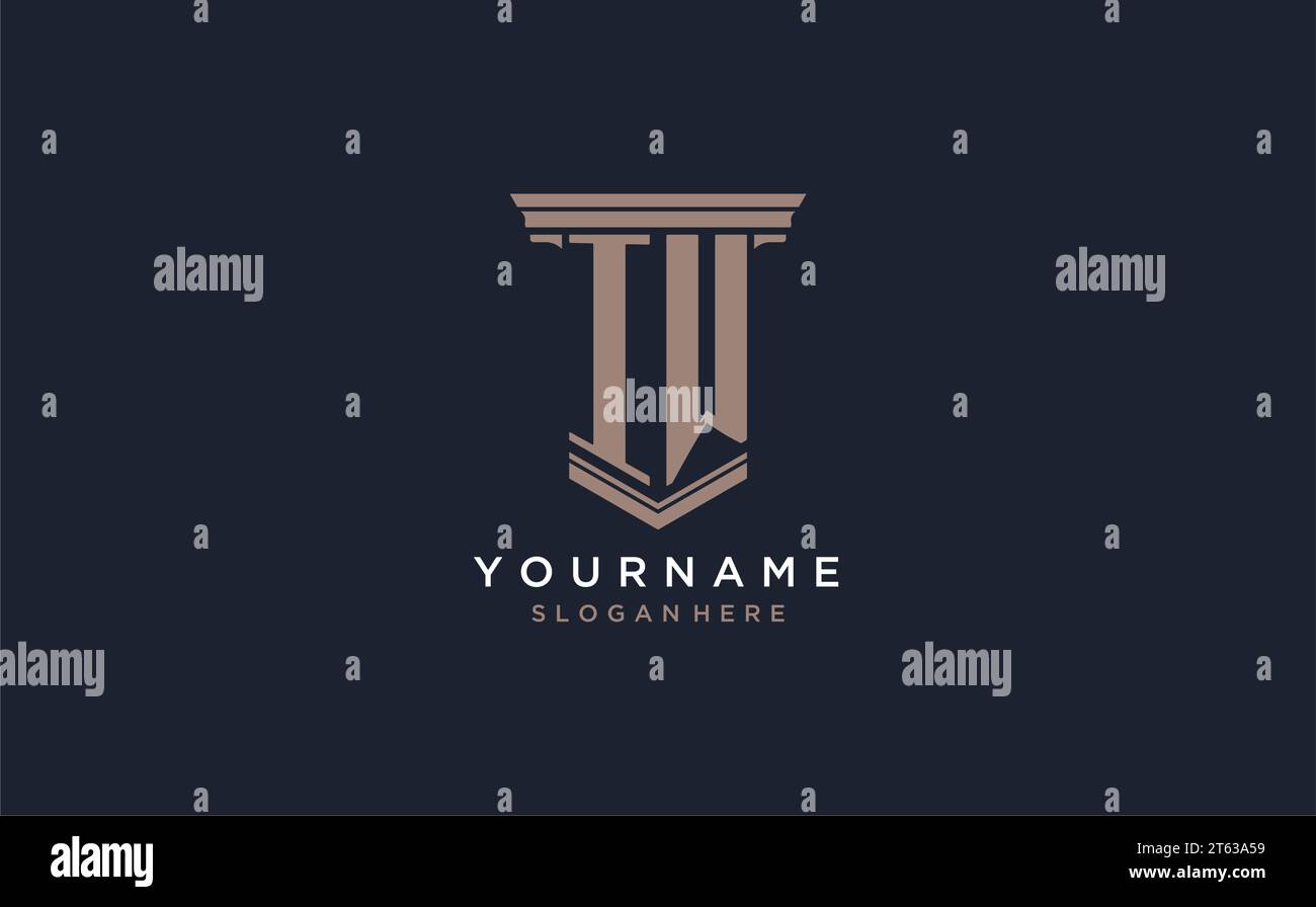 IW initial logo with pillar style, luxury law firm logo design ideas ...