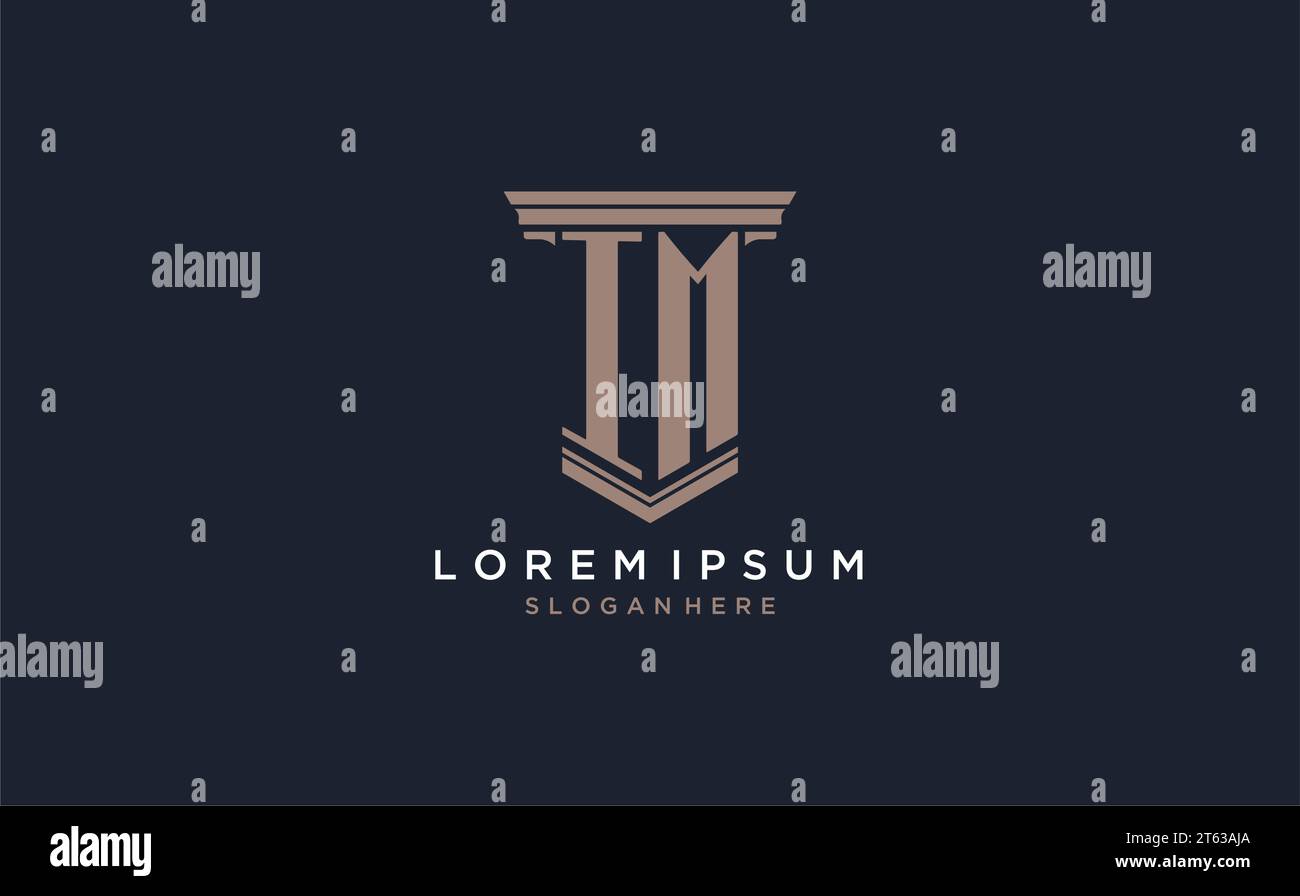 IM initial logo with pillar style, luxury law firm logo design ideas ...