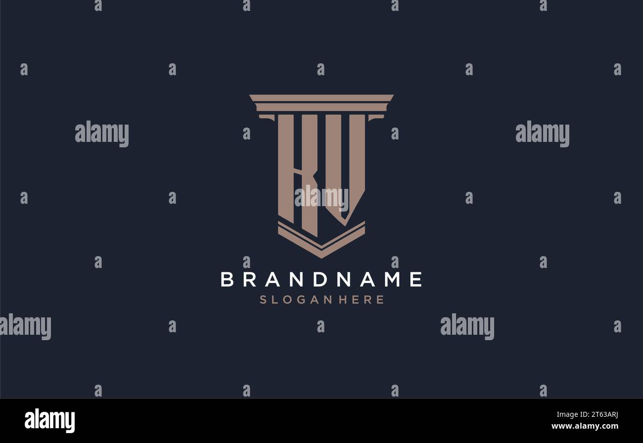 KV initial logo with pillar style, luxury law firm logo design ideas ...