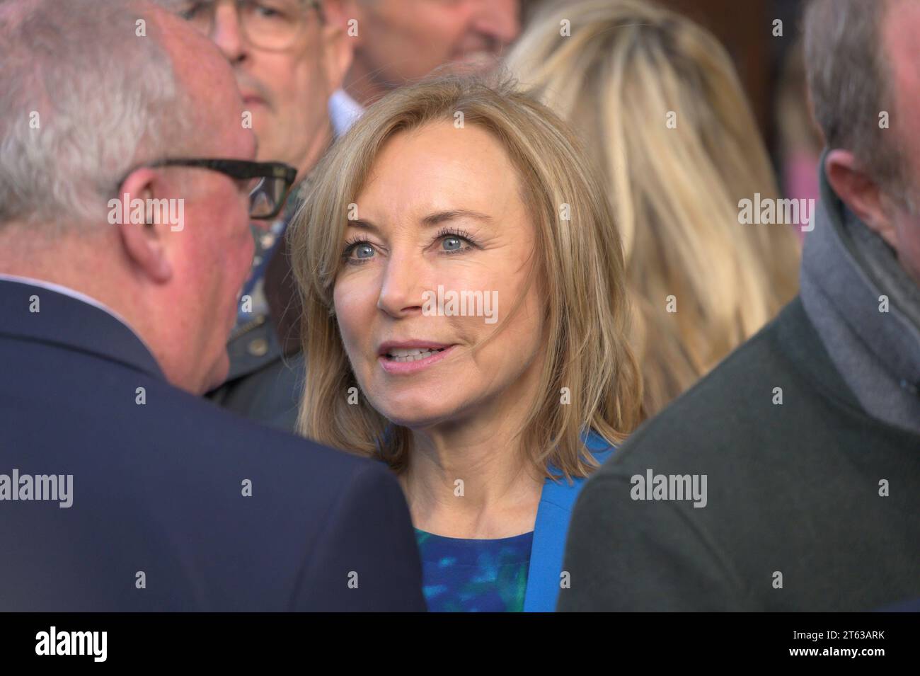 Sian Williams (psychologist, and former newsreader) leaving a memorial service in St Martin In The Fields, 7th Nov 2023. Stock Photo