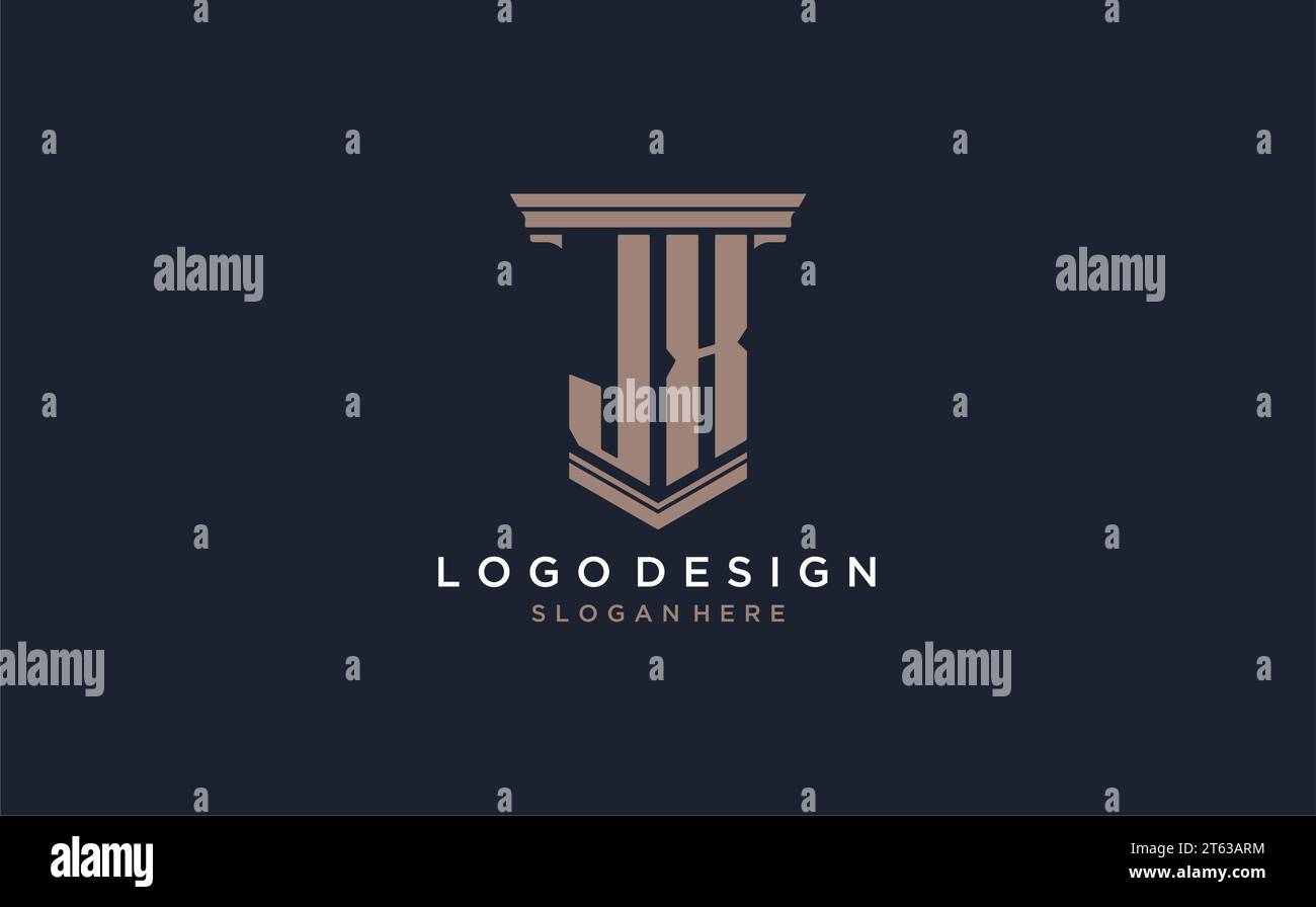 JX initial logo with pillar style, luxury law firm logo design ideas ...