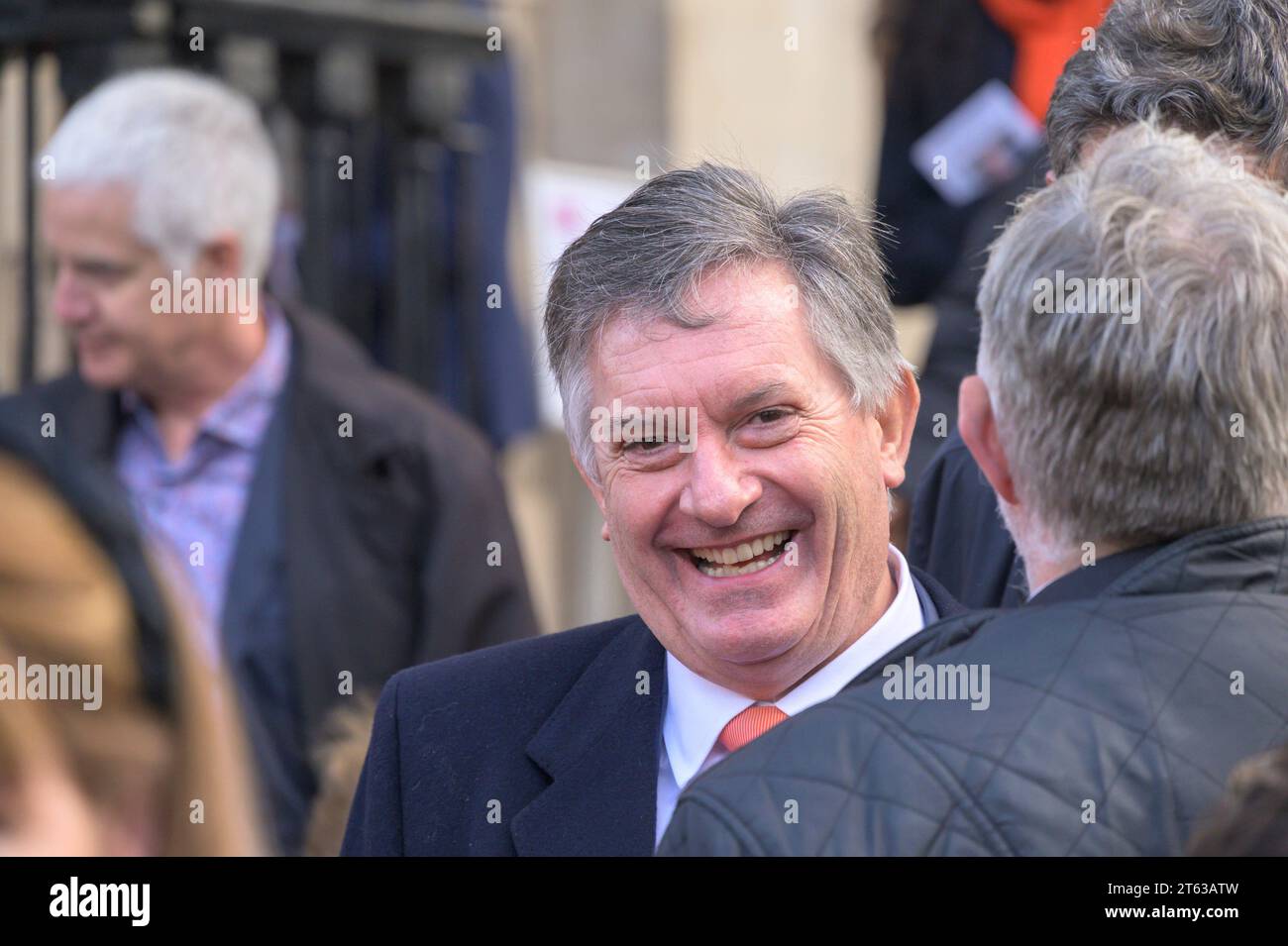Simon McCoy (TV news presenter at GB News, formerly BBC and Sky)  leaving a memorial service in St Martin In The Fields, 7th November 2023 Stock Photo