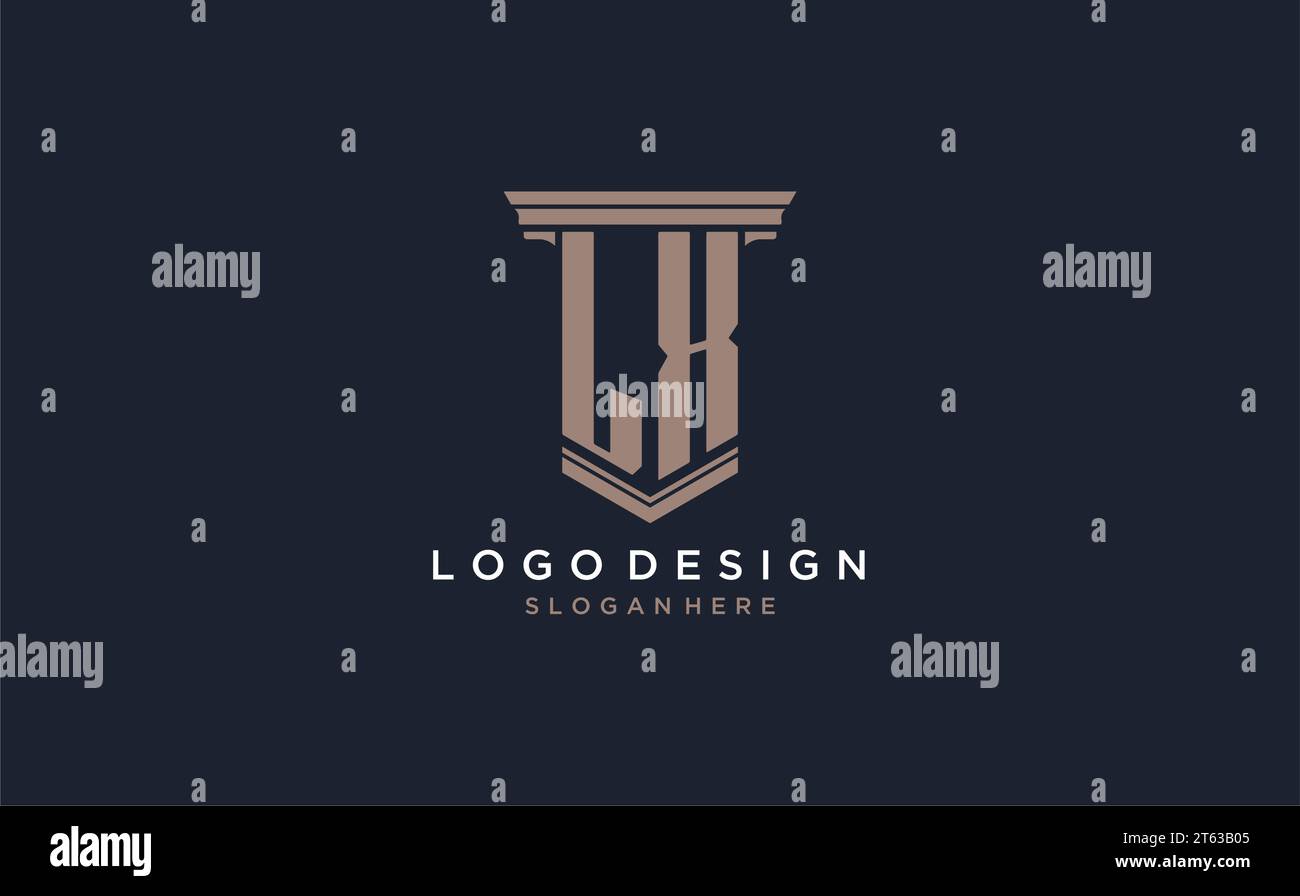LX initial logo with pillar style, luxury law firm logo design ideas ...