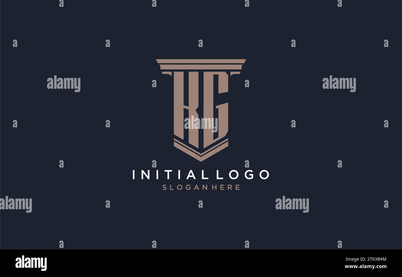 KG initial logo with pillar style, luxury law firm logo design ideas ...