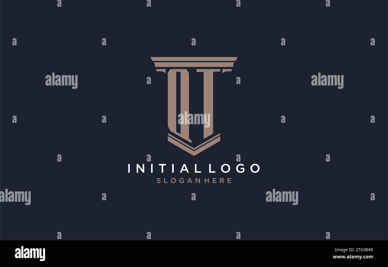 QT initial logo with pillar style, luxury law firm logo design ideas ...