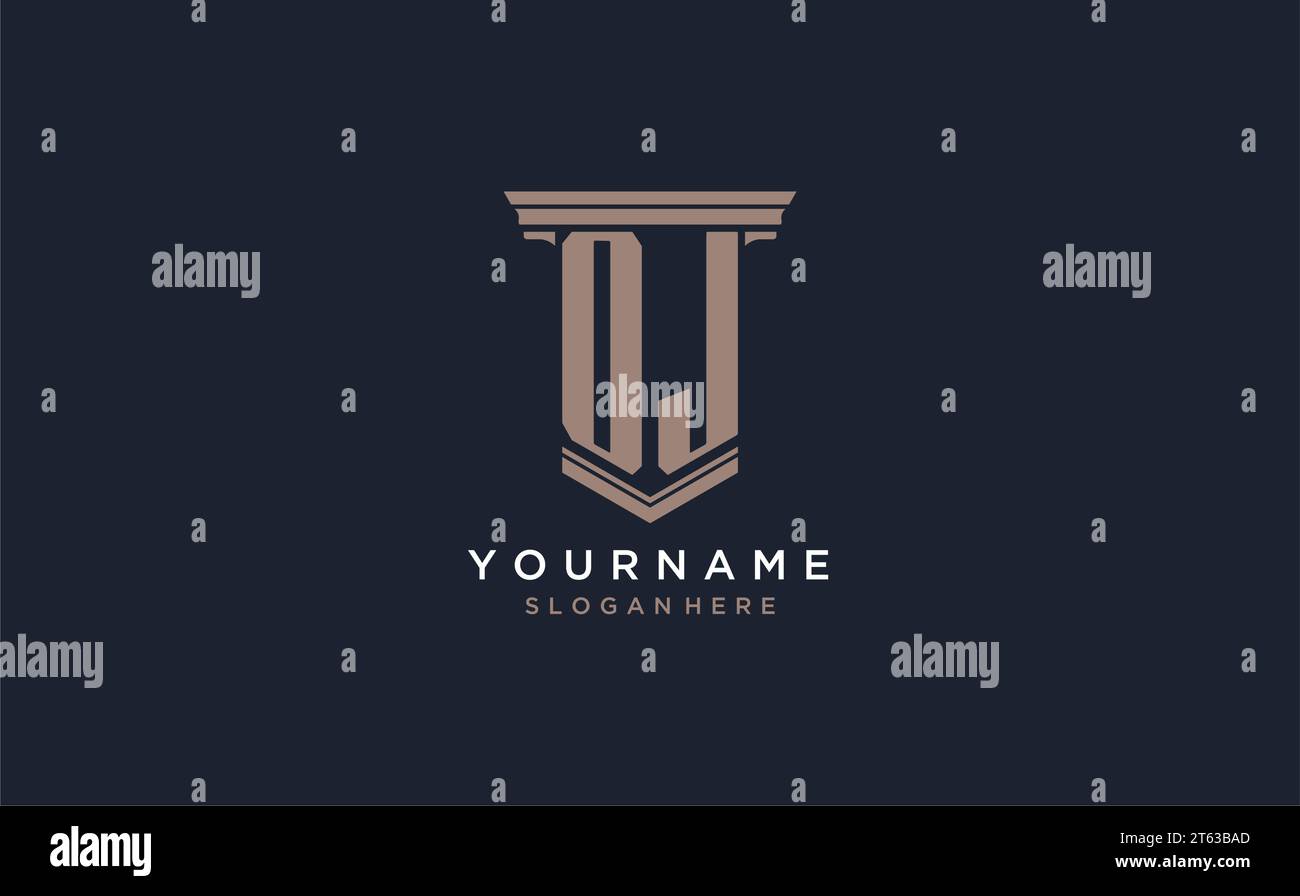 OJ initial logo with pillar style, luxury law firm logo design ideas ...