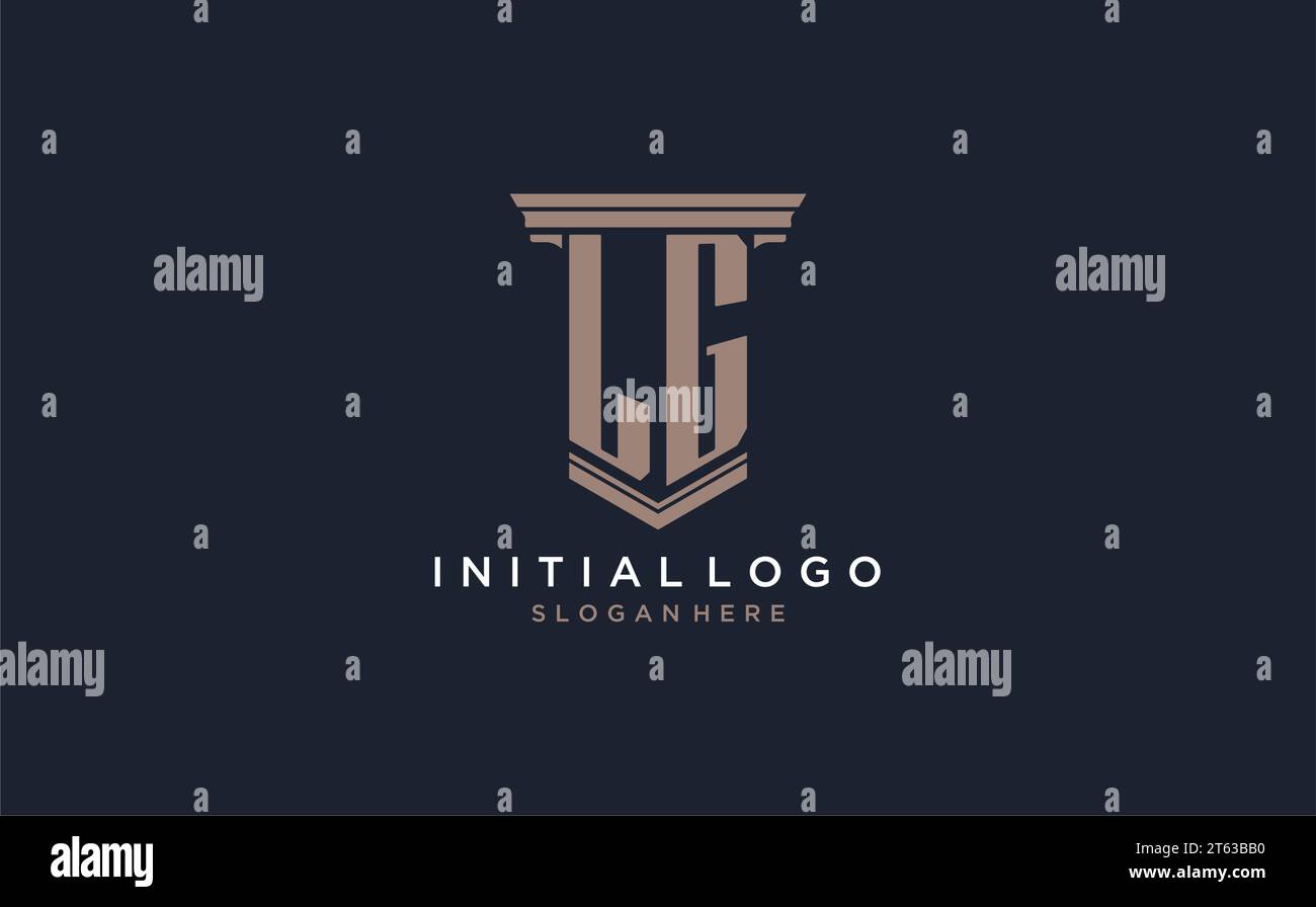 LG initial logo with pillar style, luxury law firm logo design ideas ...