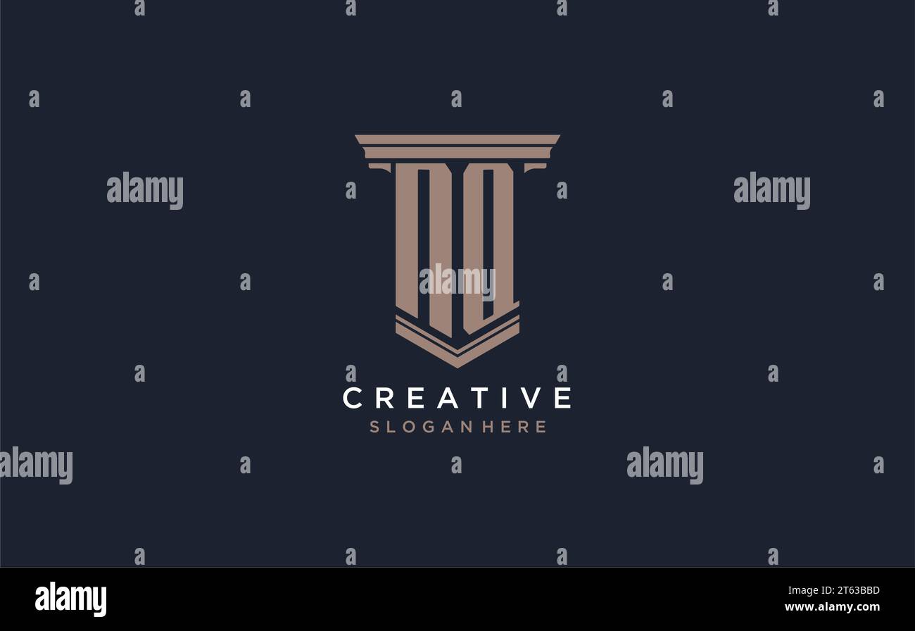 NQ initial logo with pillar style, luxury law firm logo design ideas ...