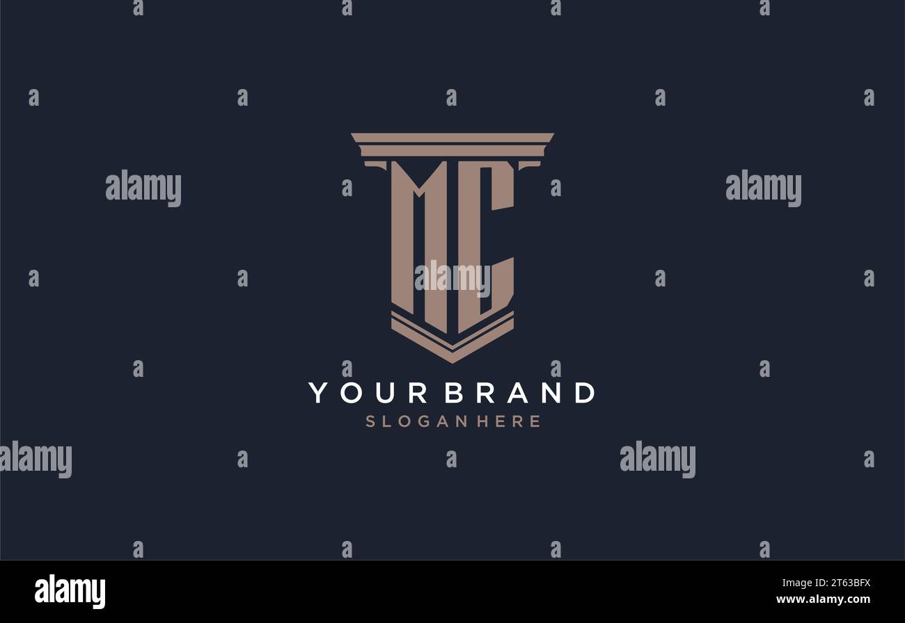 MC initial logo with pillar style, luxury law firm logo design ideas ...