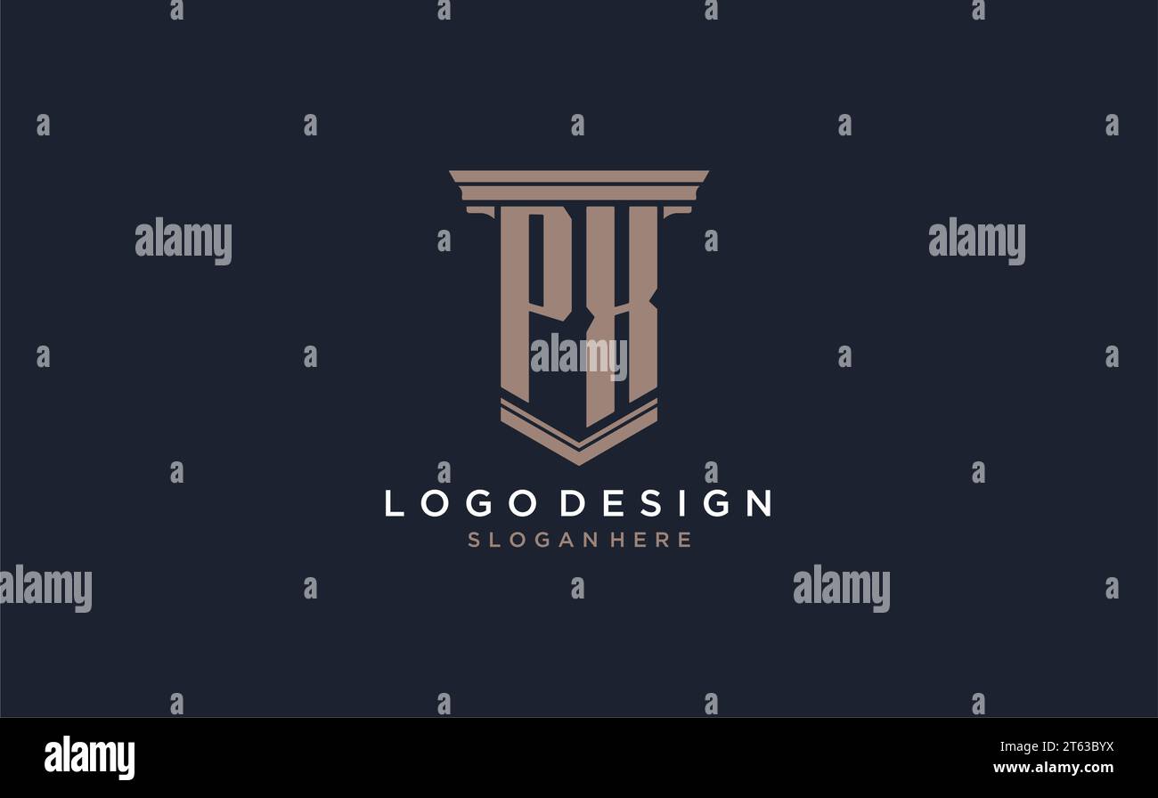 PX initial logo with pillar style, luxury law firm logo design ideas ...