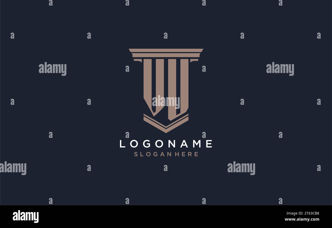 VU initial logo with pillar style, luxury law firm logo design ideas ...