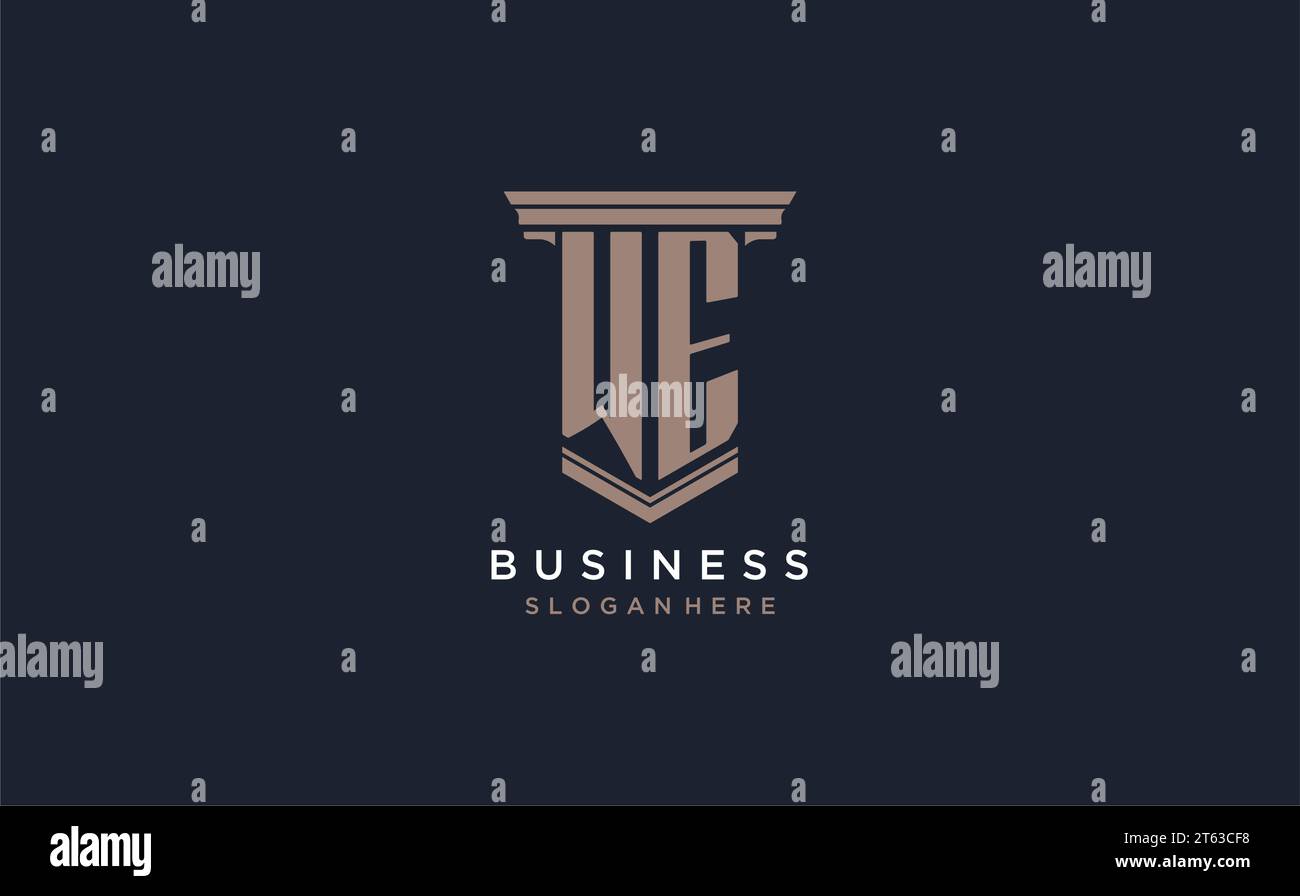 WE initial logo with pillar style, luxury law firm logo design ideas ...