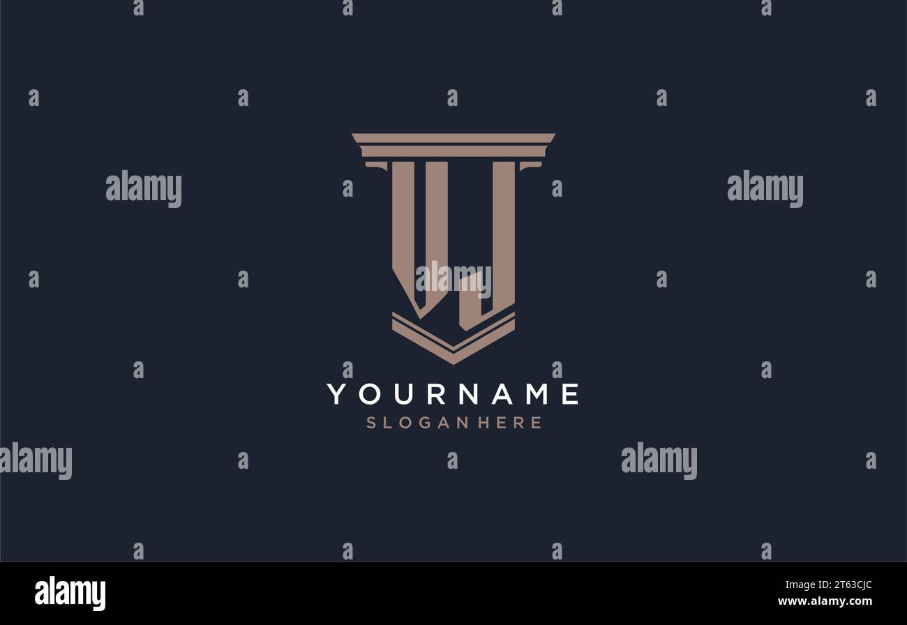 VJ initial logo with pillar style, luxury law firm logo design ideas ...