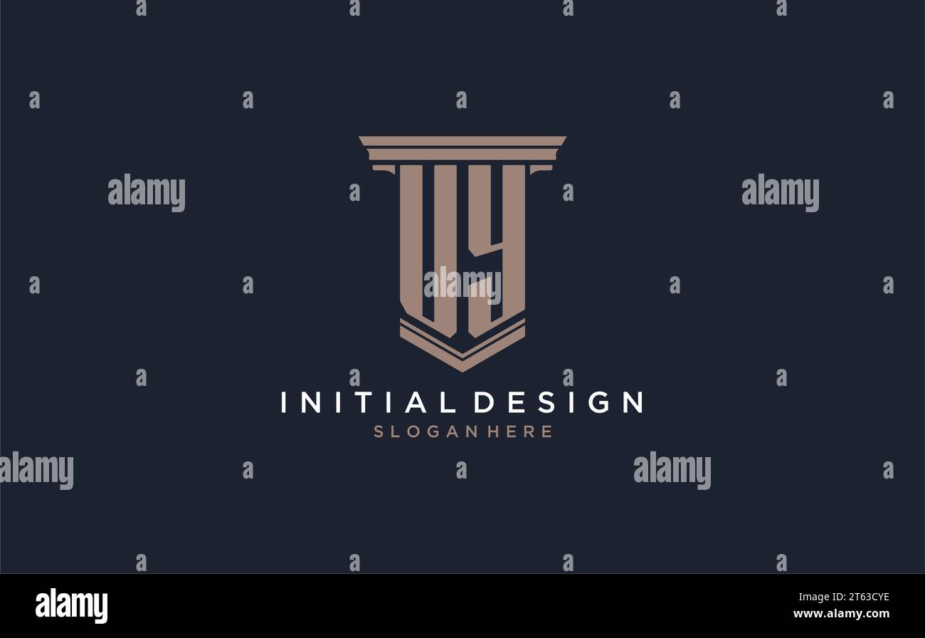 UY initial logo with pillar style, luxury law firm logo design ideas ...