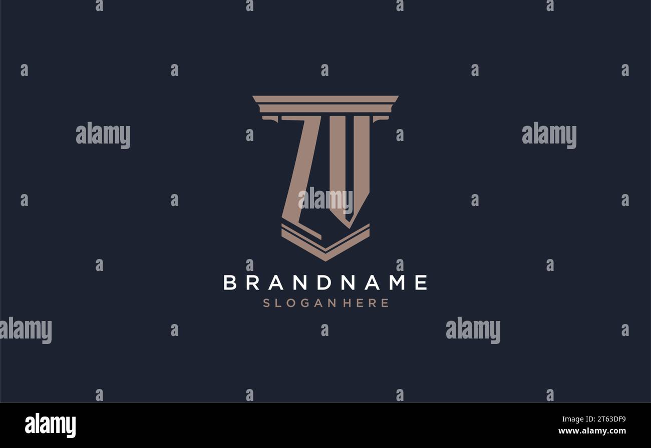 ZV initial logo with pillar style, luxury law firm logo design ideas ...