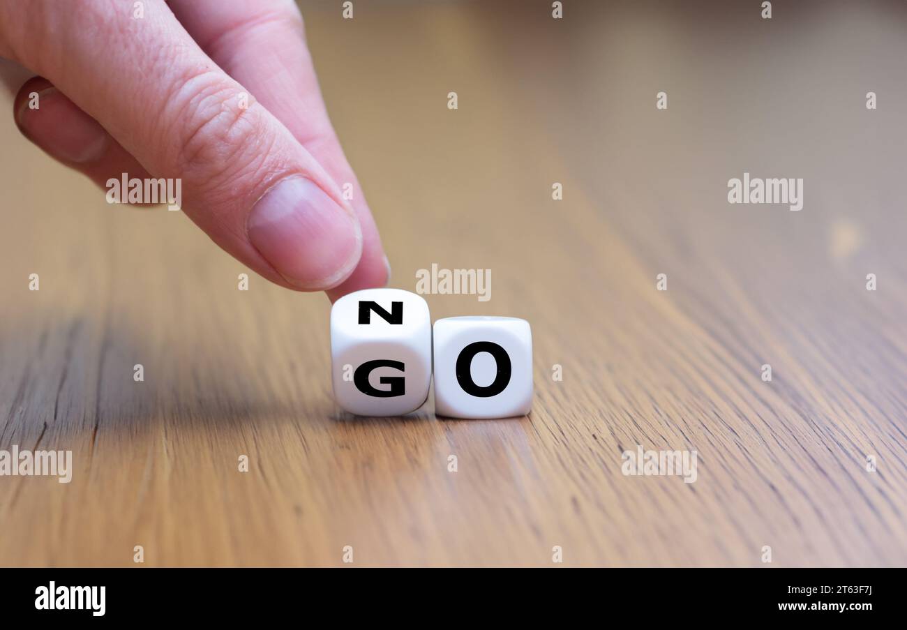 Dice form the expression 'no go'. Stock Photo