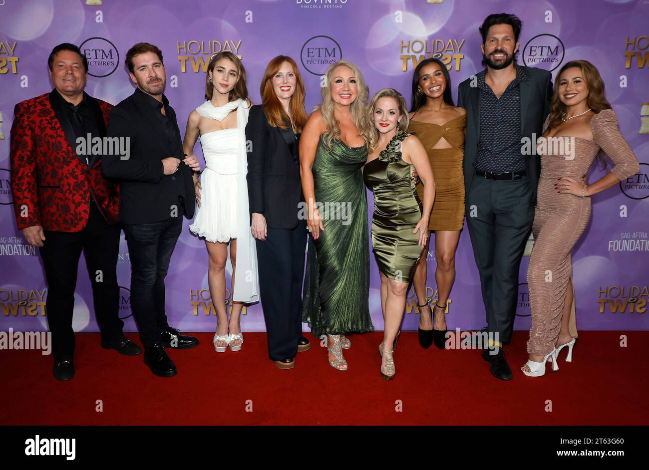 Hollywood, Ca. 7th Nov, 2023. Jeff Rector, Caylee Cowan, Sadie Stratton, Stephanie Garvin, Kelly Stables, Melody Thorton, Brian Thomas Smith, Haley Reinhard at the world premiere of Holiday Twist at the TCL Chinese Theater in Hollywood, California on November 7, 2023. Credit: Faye Sadou/Media Punch/Alamy Live News Stock Photo