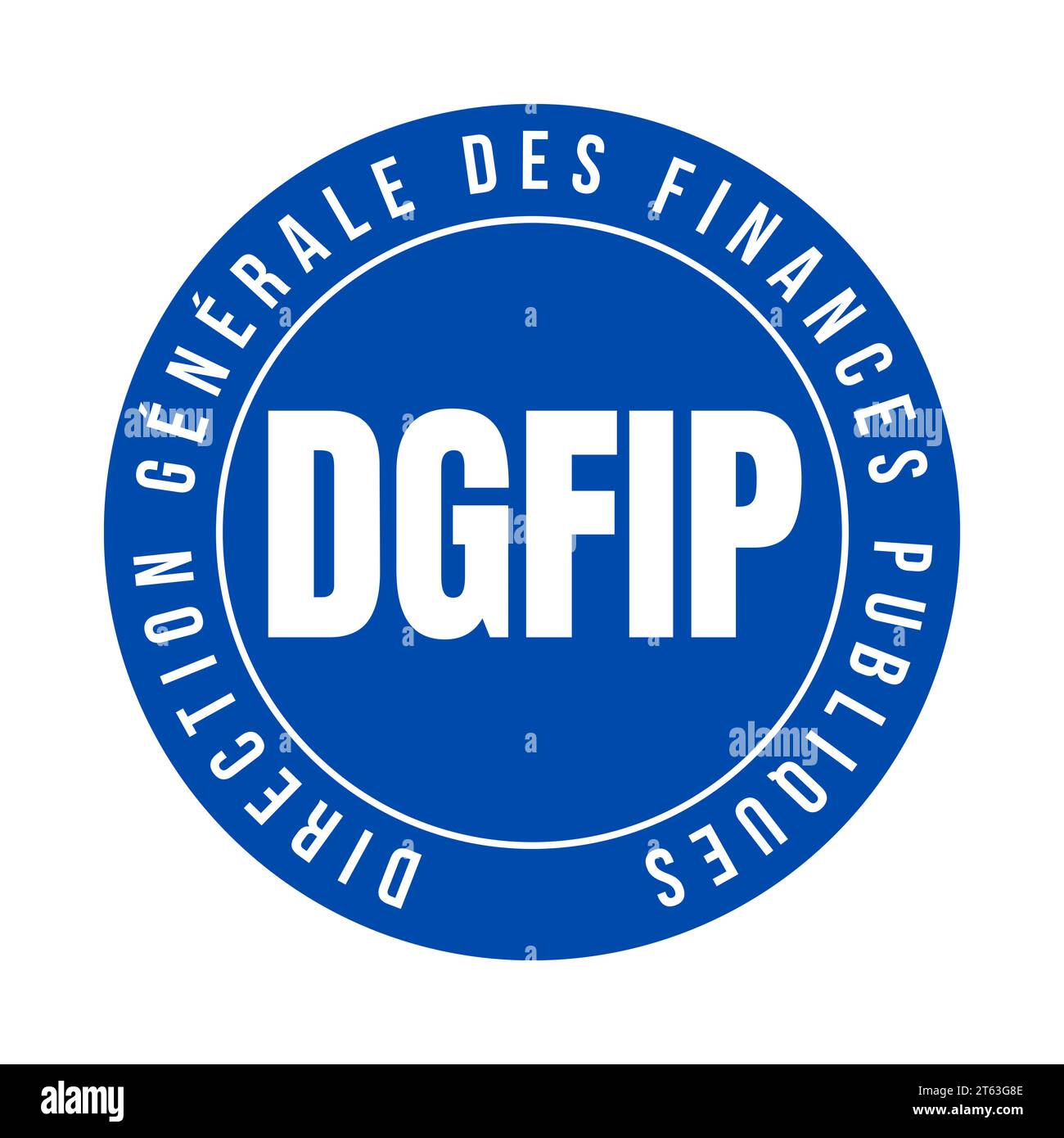 General directorate of public finance in France symbol icon called DGFIP direction générale des finances publiques in French language Stock Photo
