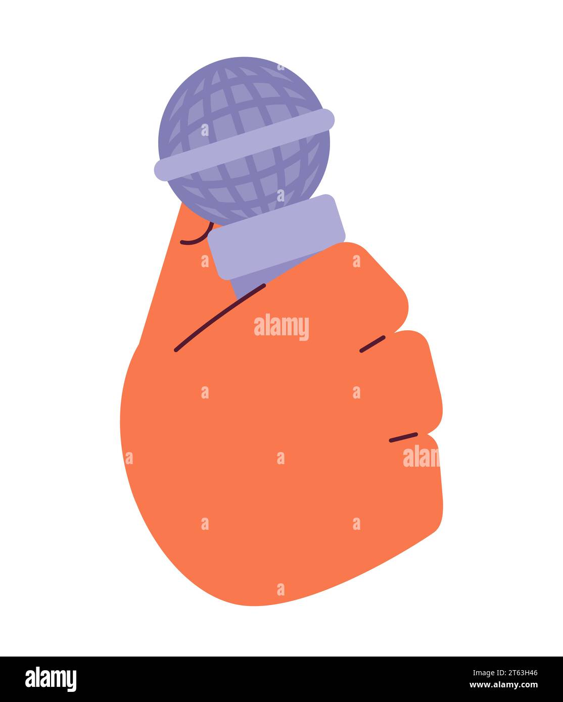 Mic holding cartoon character hand illustration Stock Vector Image