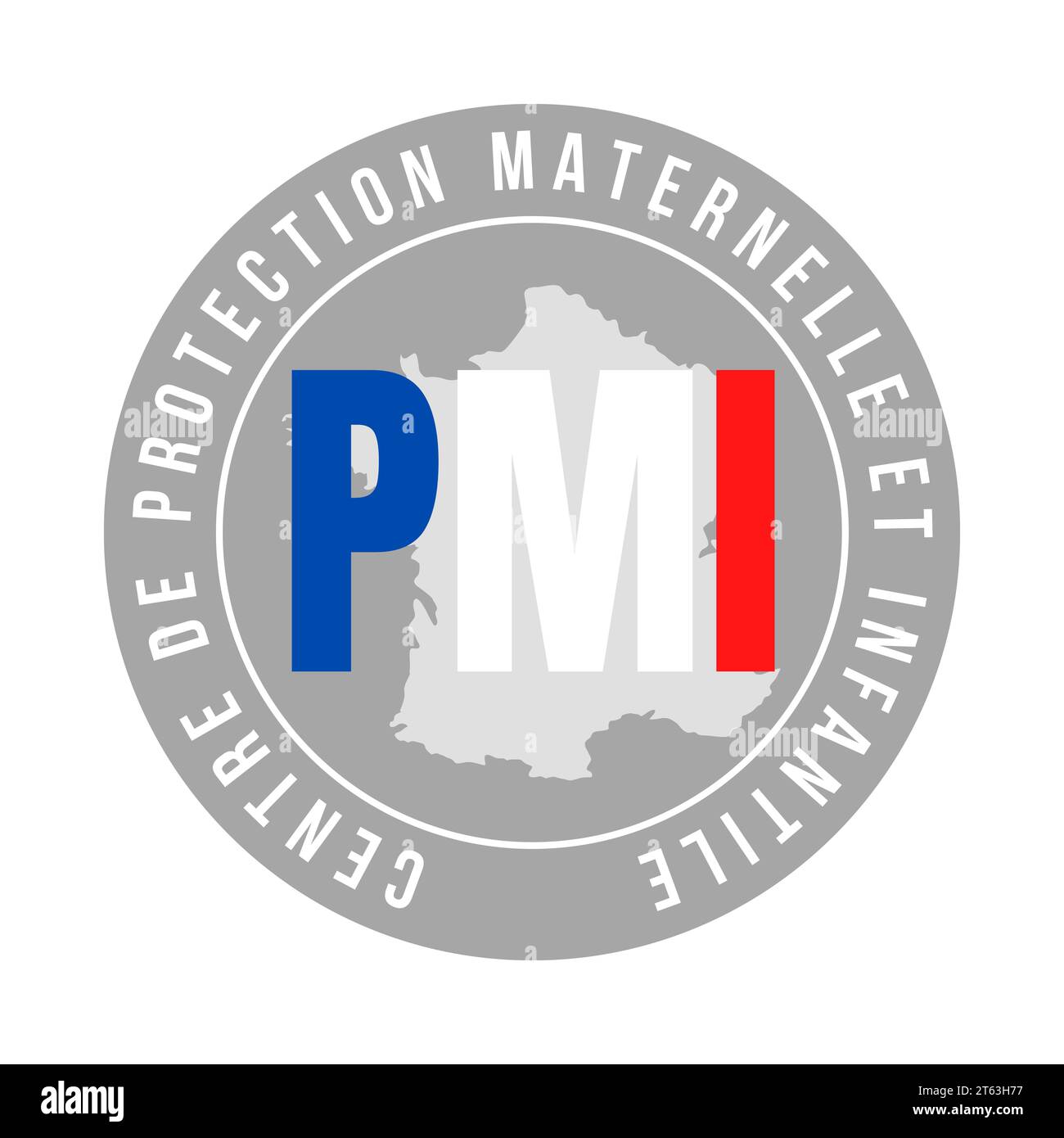 PMI maternal and child protection called protection maternelle et infantile in French language Stock Photo