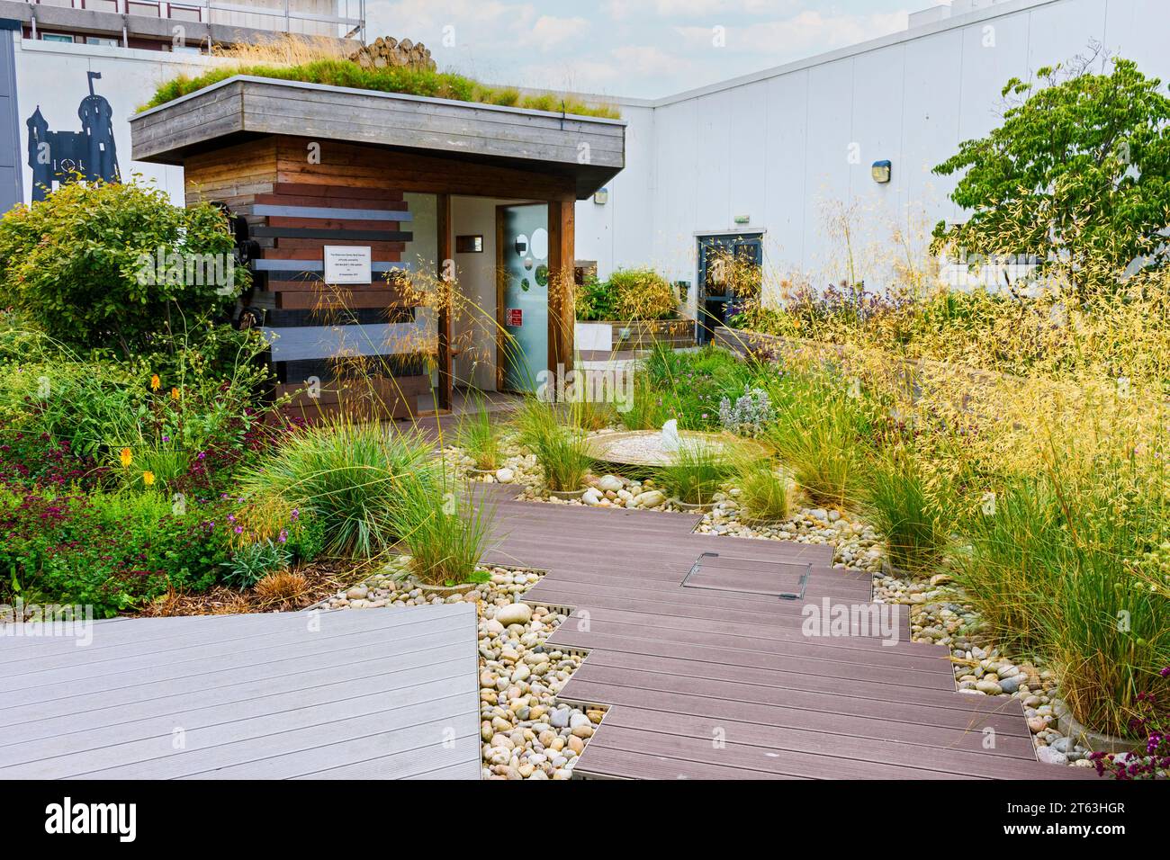 The Pavilion shelter on the Roof Garden at Aberdeen Royal Infirmary