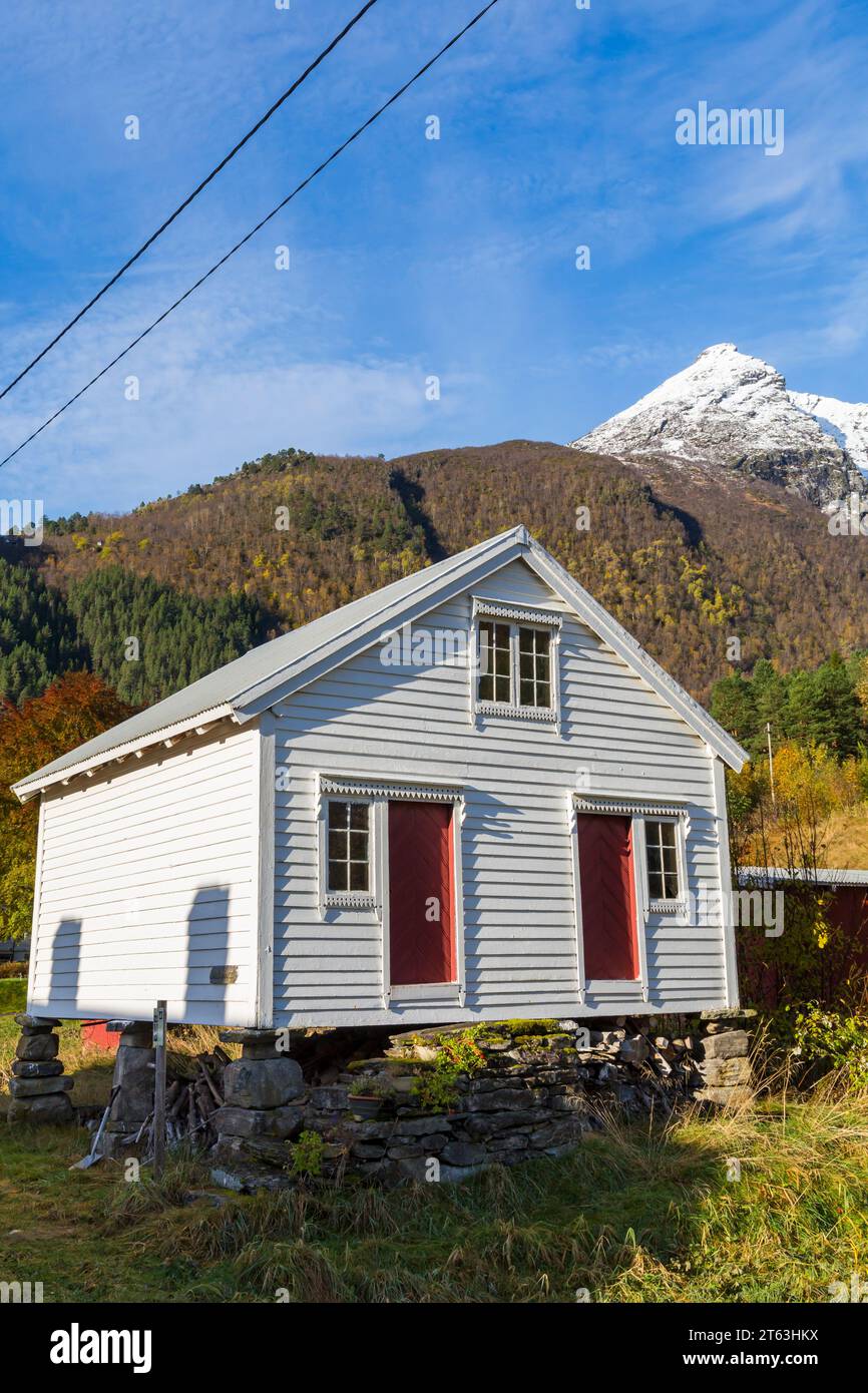 Storehouse at Urke, Norway, Scandinavia, Europe in October Stock Photo