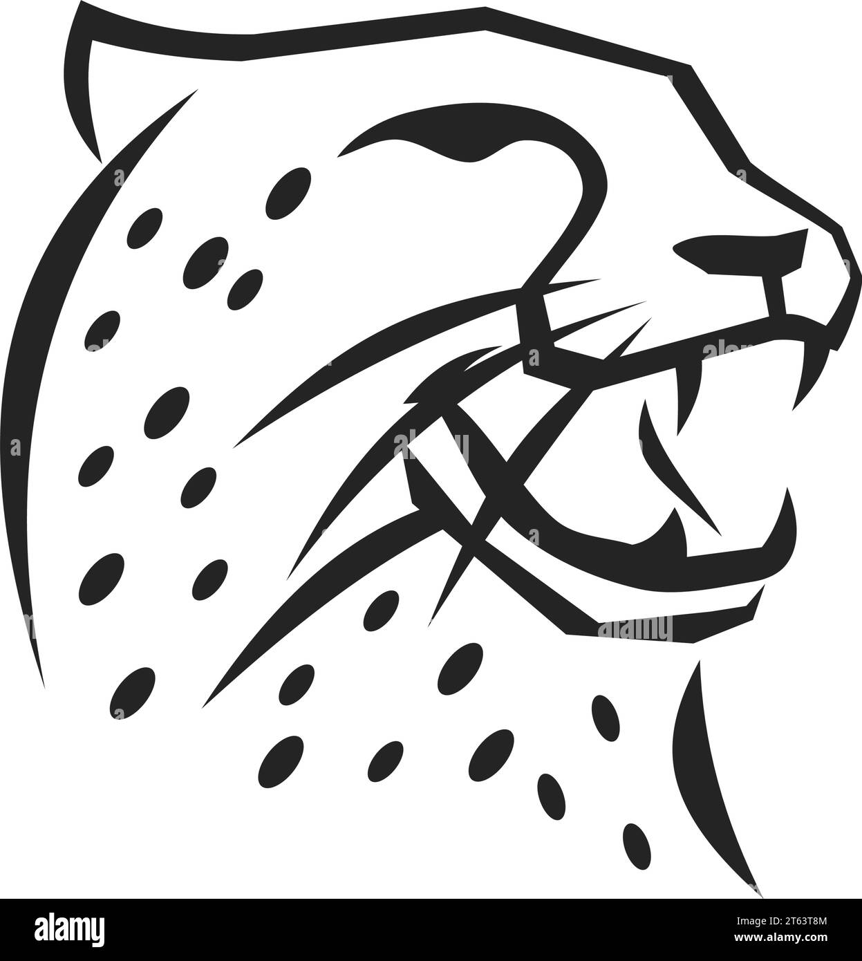 simple modern face cheetah logo symbol icon vector graphic design