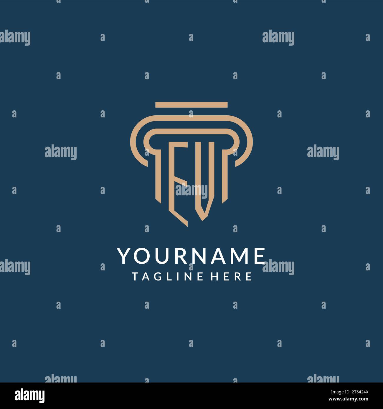 Initial EV pillar logo style, luxury modern lawyer legal law firm logo ...