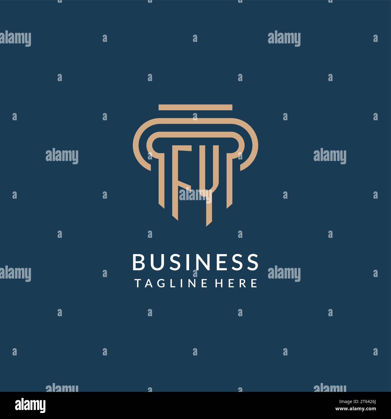Initial FY pillar logo style, luxury modern lawyer legal law firm logo ...