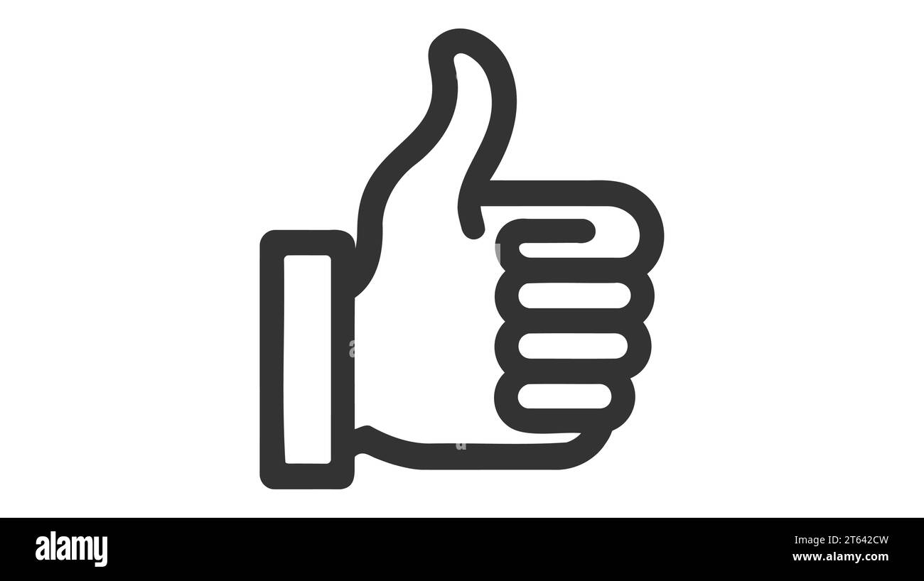 Like icon. Hand like. Thumb up. Outline love symbol. Social media sign ...