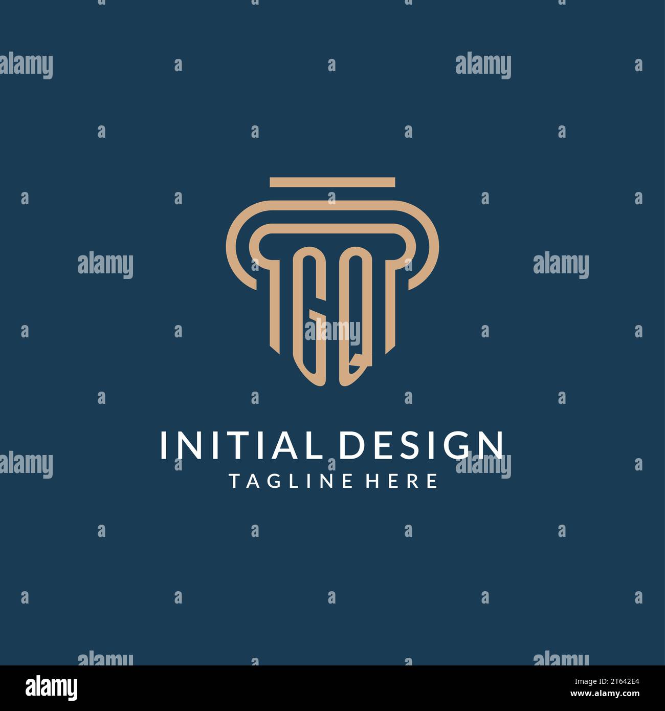 Initial GQ pillar logo style, luxury modern lawyer legal law firm logo ...