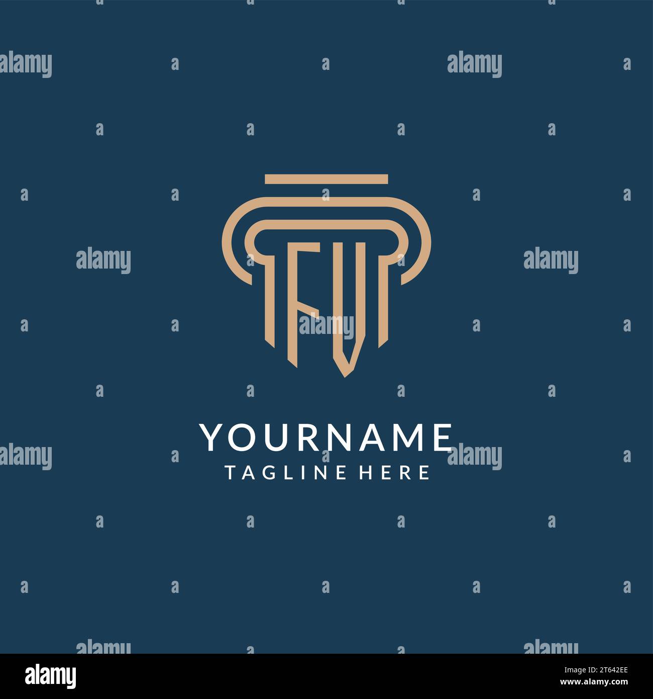 Initial FV pillar logo style, luxury modern lawyer legal law firm logo ...