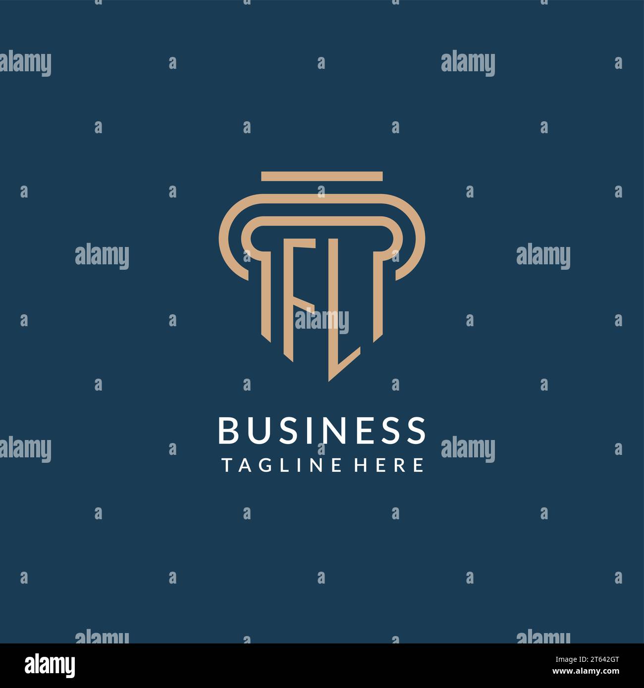 Initial FL pillar logo style, luxury modern lawyer legal law firm logo ...