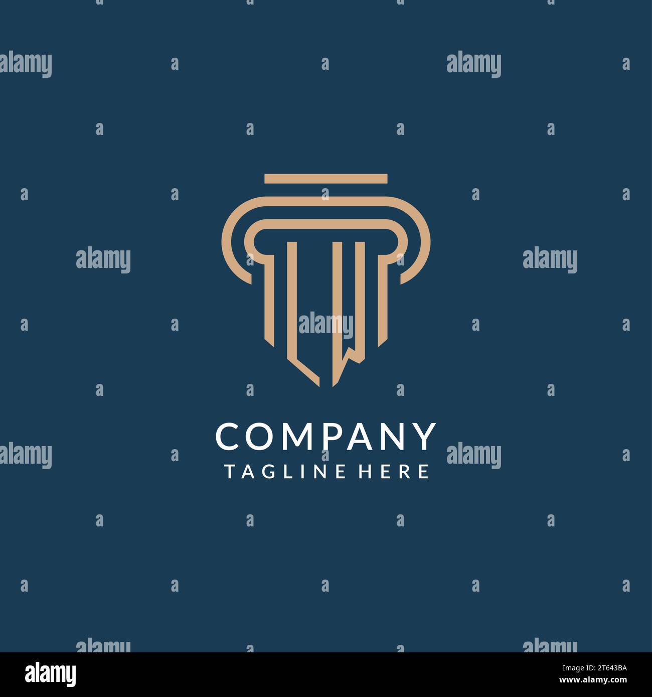 Initial LW pillar logo style, luxury modern lawyer legal law firm logo ...