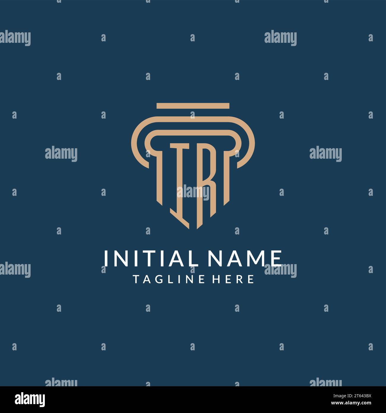 Initial IR pillar logo style, luxury modern lawyer legal law firm logo ...