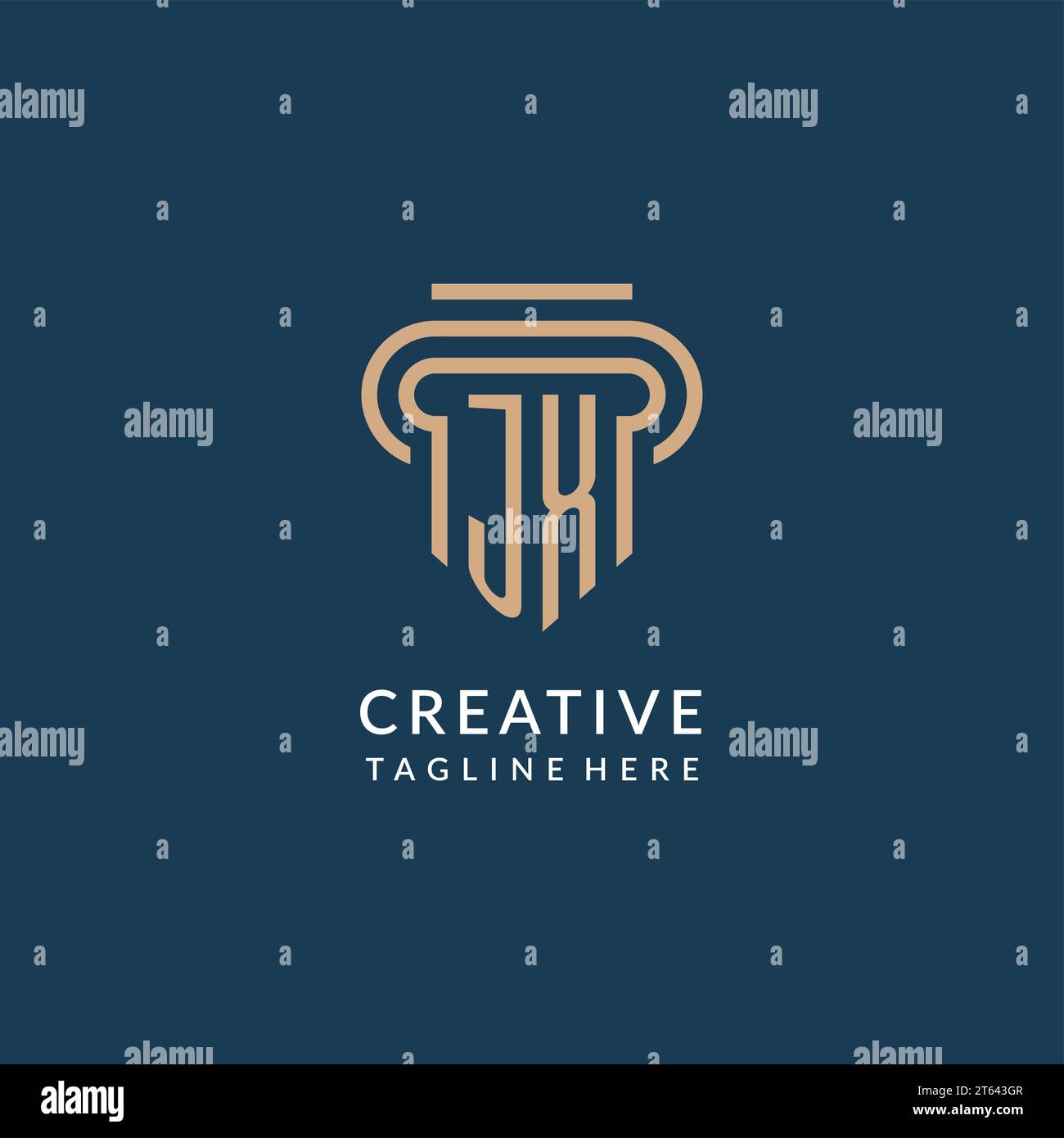 Initial JX pillar logo style, luxury modern lawyer legal law firm logo ...