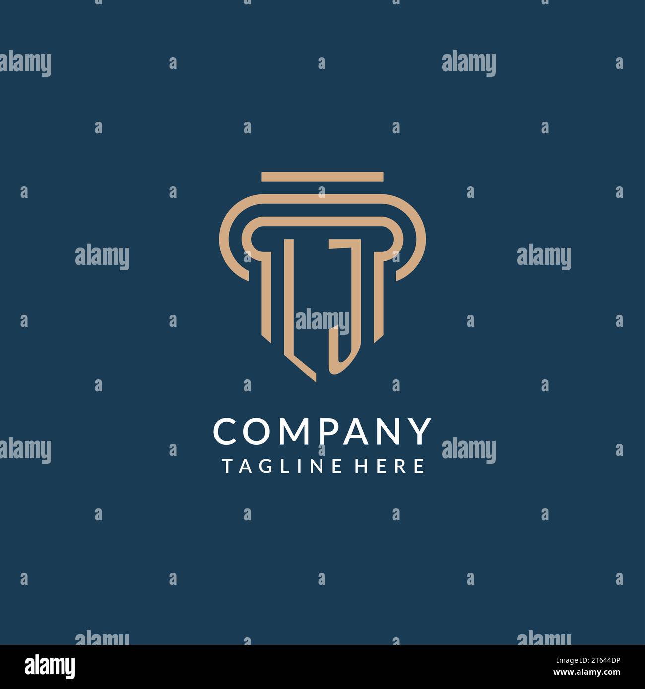Initial LJ pillar logo style, luxury modern lawyer legal law firm logo ...