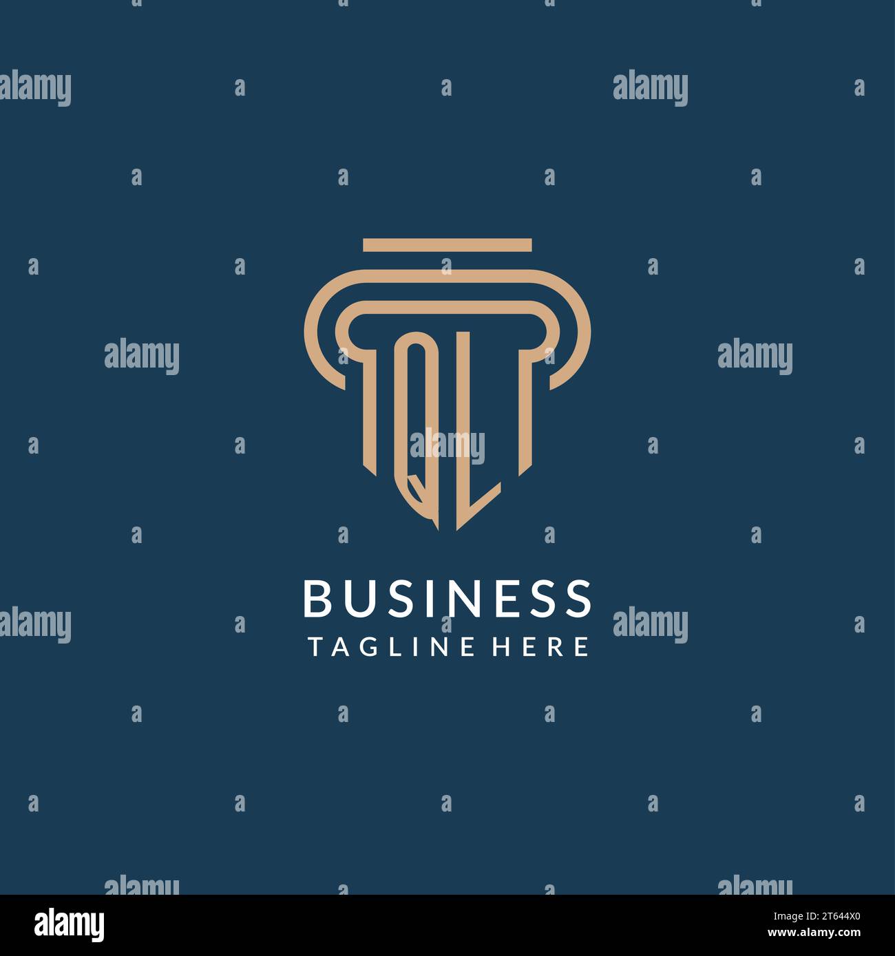 Initial QL pillar logo style, luxury modern lawyer legal law firm logo ...