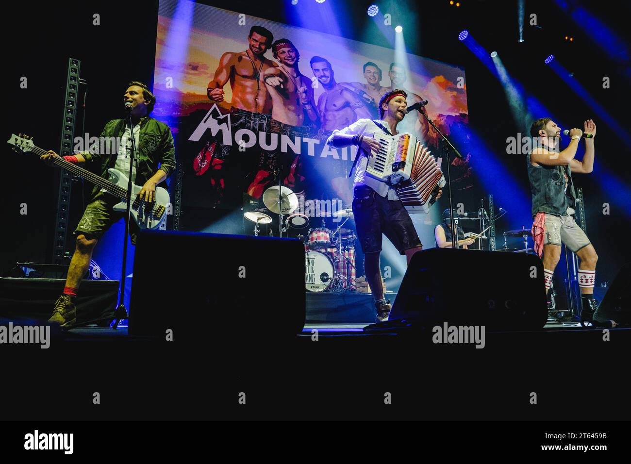 Zürich, Switzerland. 28th, October 2023. The Austrian schlager band Mountain Crew performs a live concert during Die Grosse Schlagerparty 2023 at Hallenstadion in Zürich. (Photo credit: Gonzales Photo - Tilman Jentzsch). Stock Photo