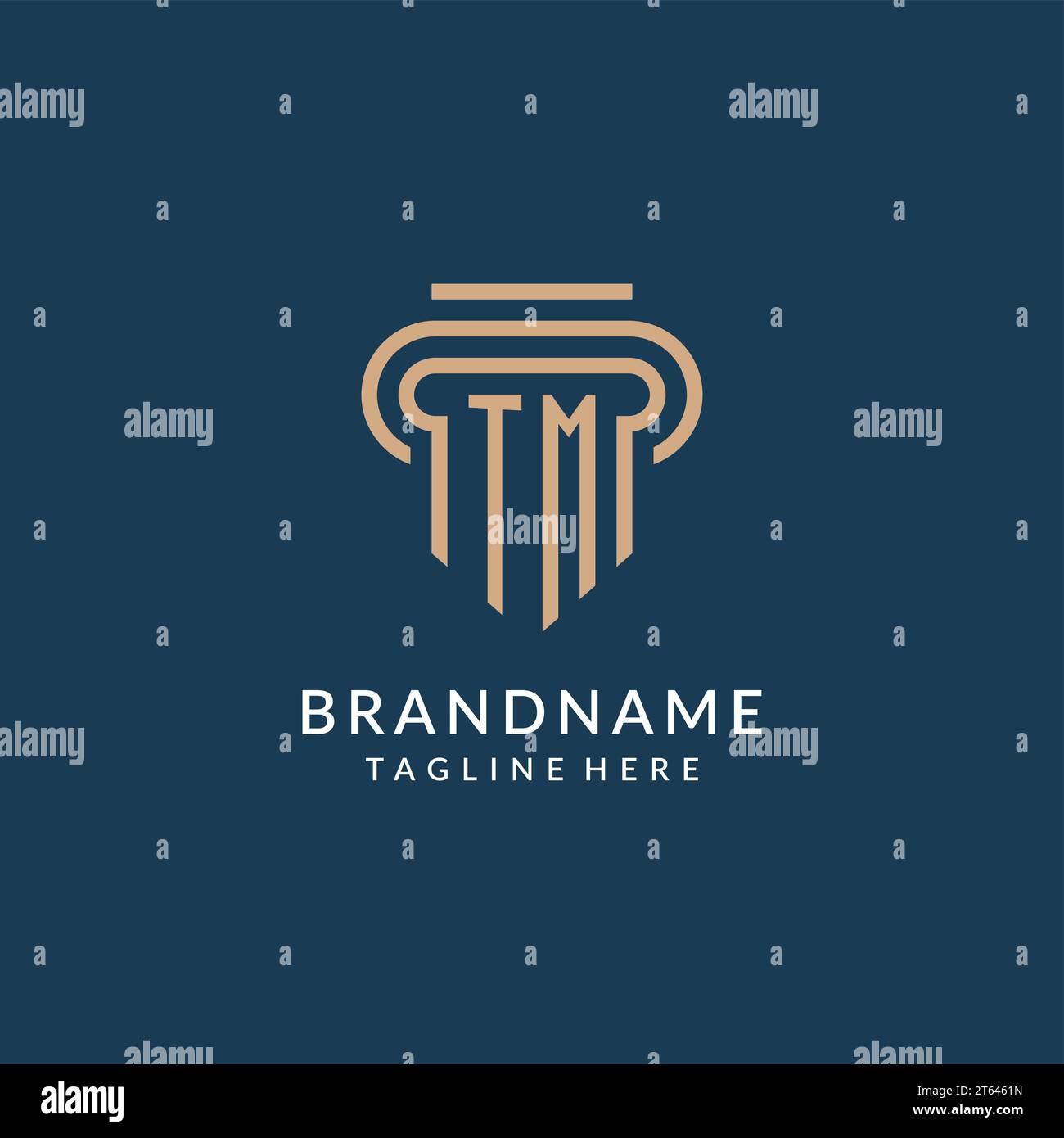 Initial TM pillar logo style, luxury modern lawyer legal law firm logo ...
