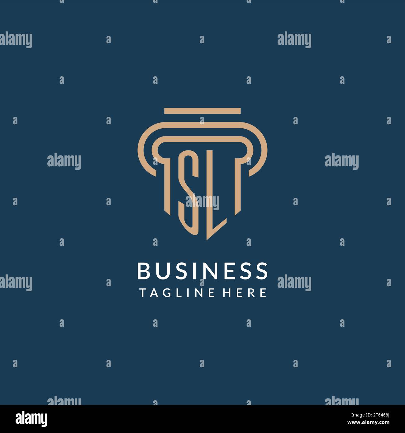 Initial SL pillar logo style, luxury modern lawyer legal law firm logo ...