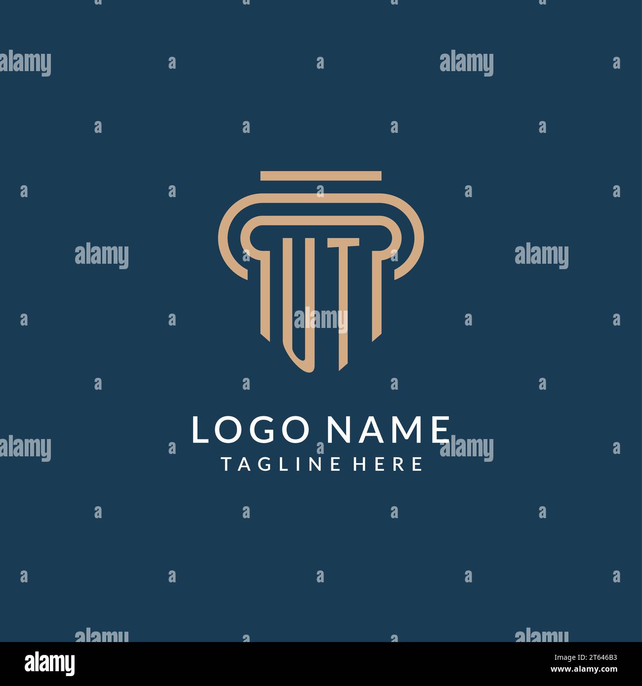 Initial UT pillar logo style, luxury modern lawyer legal law firm logo ...