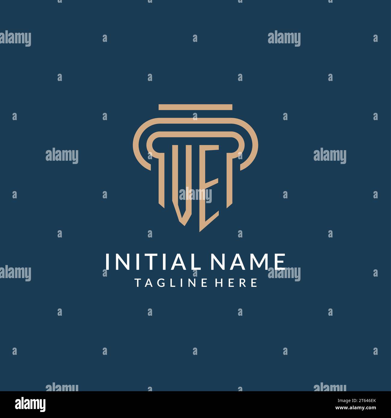 Initial VE pillar logo style, luxury modern lawyer legal law firm logo ...
