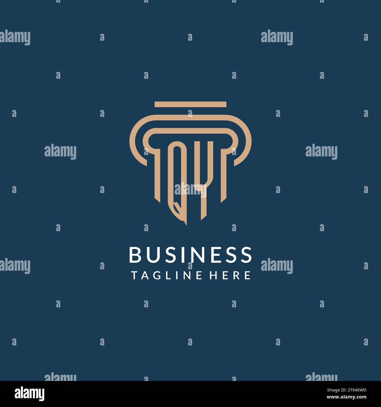 Initial QY pillar logo style, luxury modern lawyer legal law firm logo ...