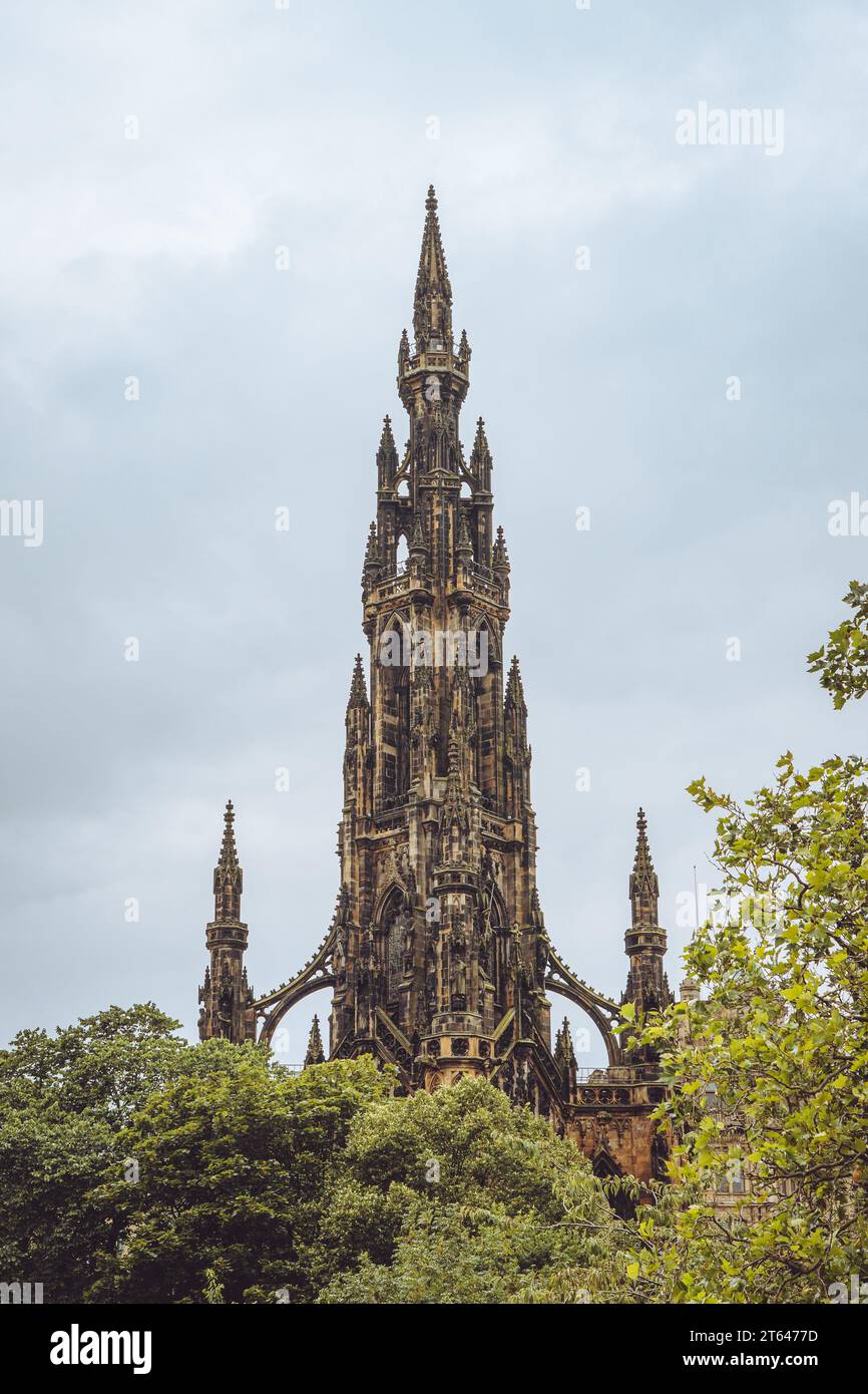 Scottish Monument - Edinburgh City Stock Photo