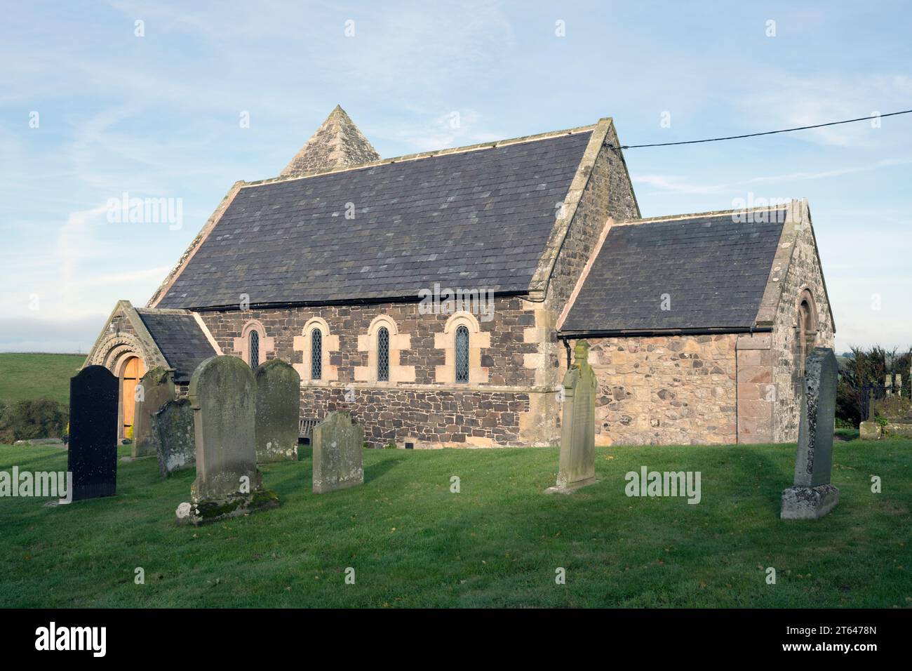 St Paul's Church - The Flodden Church - Branxton, Cornhill-on-Tweed, Northumberland, England, UK - parish church of Branxton - grade II listed. Stock Photo