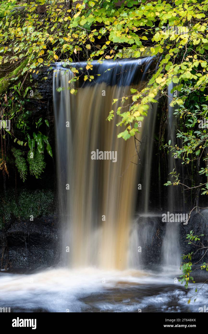 Routin Lynn Waterfall, Routin Linn, near Ford, Northumberland, England, UK Stock Photo