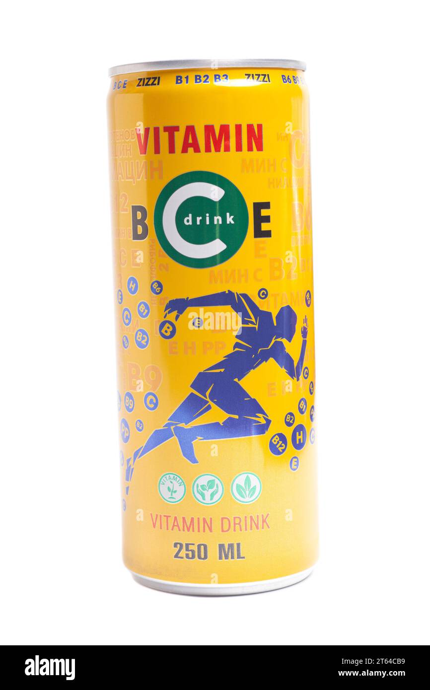 Moscow, Russia, October 31, 2023: Carbonated drink Zizzi C vitamin ...