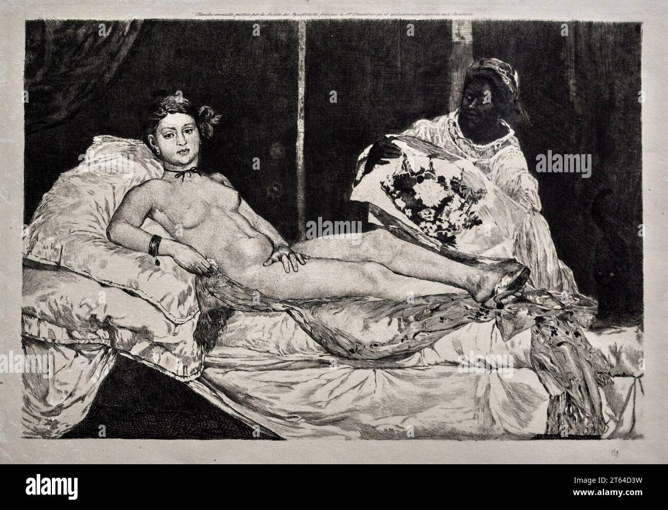 Olympia - acquaforte - Edouard Manet - collezione privata Stock Photo