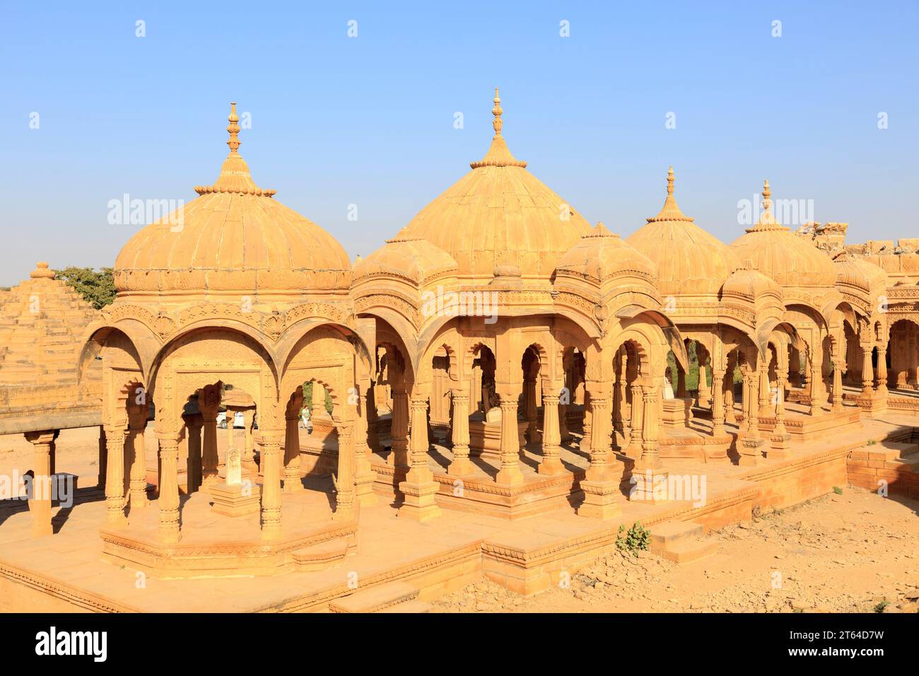 Bada Bagh Cenotaphs, Königliche Chatris, Jaisalmer, Rajasthan, Indien Stock Photo